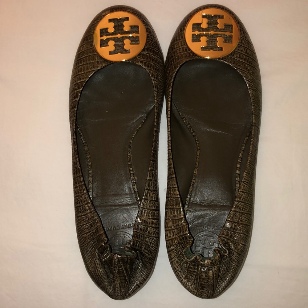 Tory Burch RevaMulticolor Lizard Print Ballet Flat